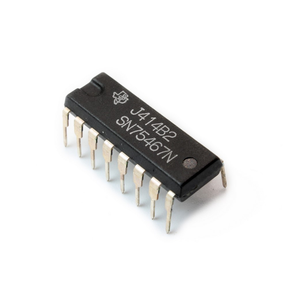 Lot De 5 Circuits Intégrés SN75467N - Format DIP-16 - Marque Texas Instruments (TI) - Neufs