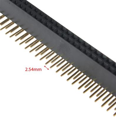 PIN HEADER 2*40 FEMALE RA 2.54MM | PBDR-2.54-2X40GF
