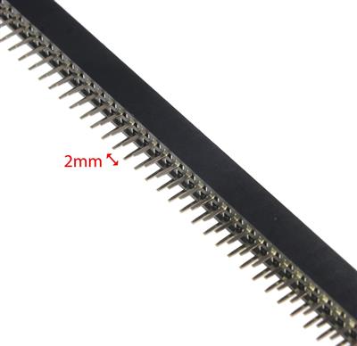 PIN HEADER 2*40 FEMALE ST 2MM | PBD-2.00-2X40GF