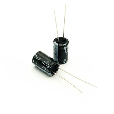 470UF 25V-8*12-105C-BLACK | 470UF/25V-8X12-105C-BLACK | خازن الکترولیت 470 میکرو فاراد 25 ولت