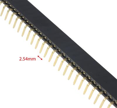 PIN HEADER 1*40 FEMALE RA 2.54MM | PBR-2.54-1X40GF