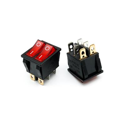 LIGHT ROCKER SWITCH 6P 2C DOUBLE (25*30) | KCD4-6P | کلید راکر دوپل دو حالته