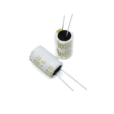 22UF/400V-13X21-105C-WHITE & GOLD | LF220M2GBKJ1321VGN