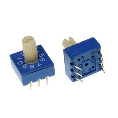 BCD8421 ROTARY KNOB SWITCH 0-9 10*10 | سوئیچ روتاری BCD 0-9 اهرم دار