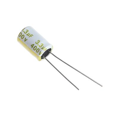 3.3UF 400V-8*12-105C-WHITE | LF3RM2GBKJ0812EWG | خازن الکترولیت 3.3 میکرو فاراد 400 ولت