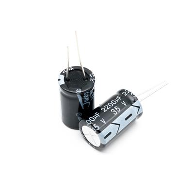 2200UF 35V-16*25-105C-BLACK | KM222M1VBKJ1625VBK | خازن الکترولیت 2200 میکرو فاراد 35 ولت