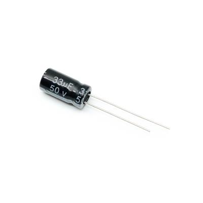 33UF 50V-6.3*11-105C-BLACK | KM336M050 | خازن الکترولیت 33 میکرو فاراد 50 ولت
