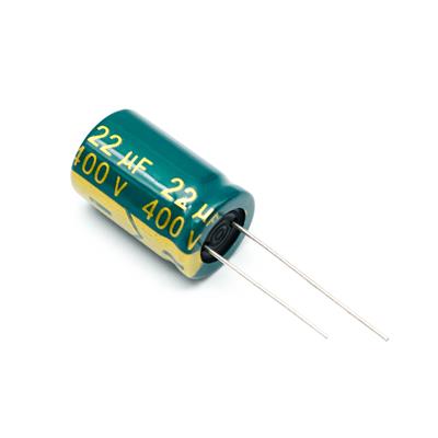 22UF 400V-13*21-105C-GREEN | LF220M2GBKJ1321EWG | خازن الکترولیت 22 میکرو فاراد 400 ولت