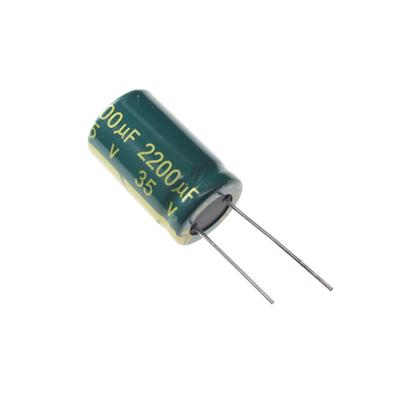 2200UF 35V-16*25-105C-GREEN | LF222M1VBKJ1020VGN | خازن الکترولیت 2200 میکرو فاراد 35 ولت