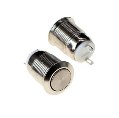 METAL SWITCH WATERPROOF NO LIGHT SELF RESETTING 12MM | کلید فشاری فلزی قطر 12 میلی متر